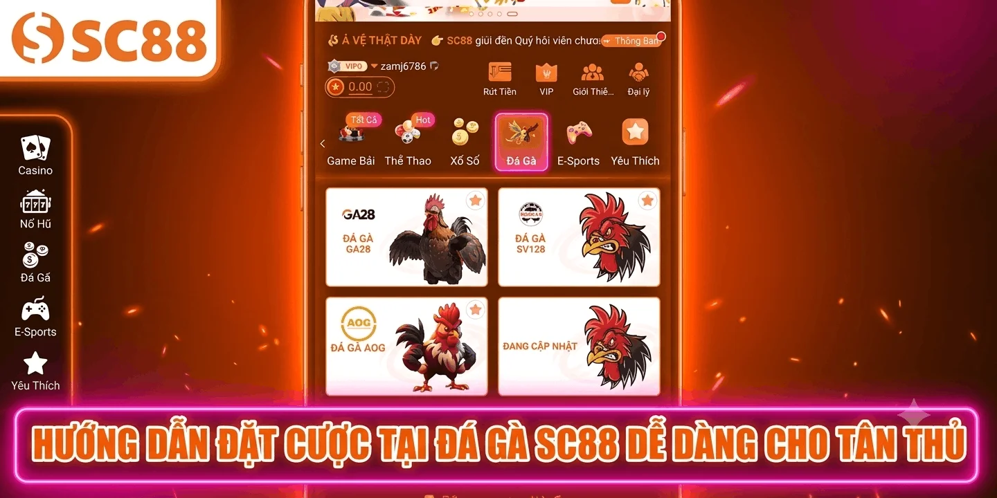 Hướng dẫn đặt cược tại đá gà SC88 dễ dàng cho tân thủ