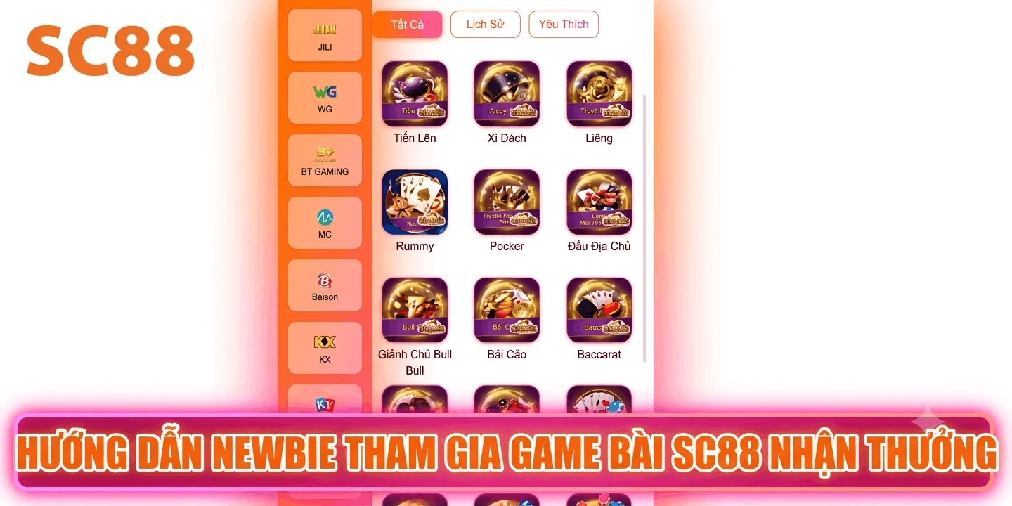 Hướng dẫn newbie tham gia game bài SC88 nhận thưởng lớn